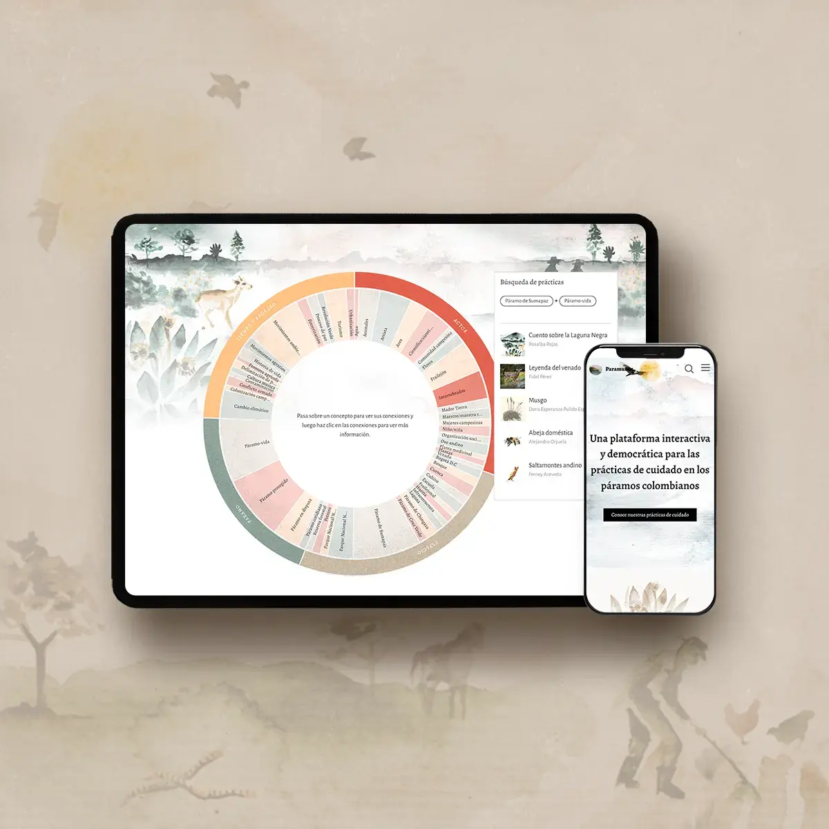 Paramunos website, an interactive platform for the care of the paramos in Colombia.